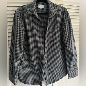 Oversized plaid wool shacket